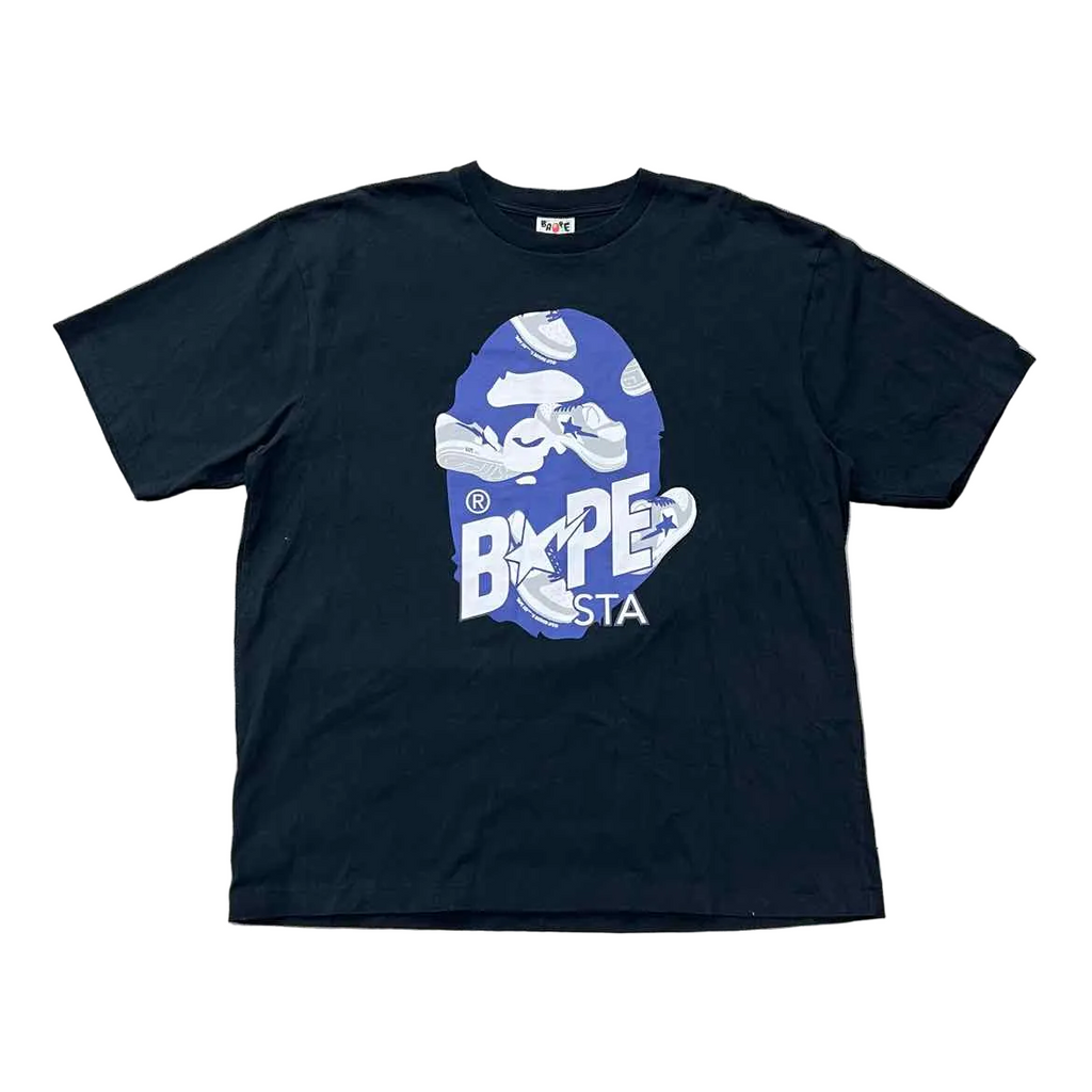 Bape T-Shirt "BAPESTA HEAD" Black Used Size 2XL