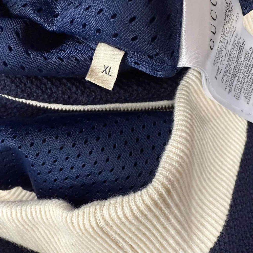 Gucci Zip Up "STRIPED LOGO" Navy Used Size XL