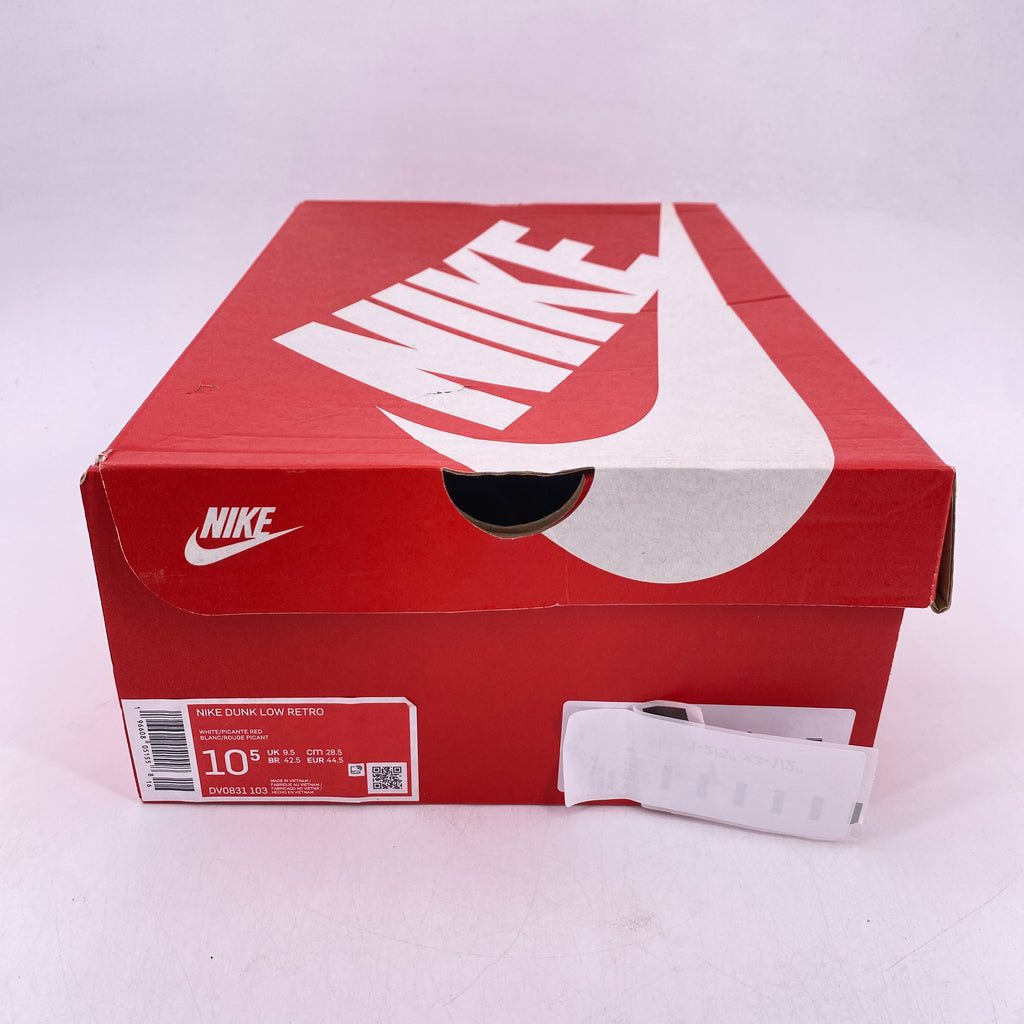 Nike Dunk Low "White Picante Red" 2023 New Size 10.5