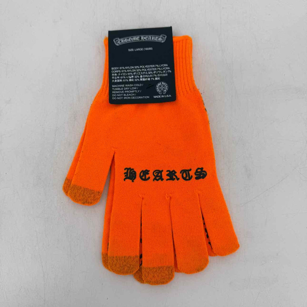 Chrome Hearts Gloves "CROSS" New Orange Size L