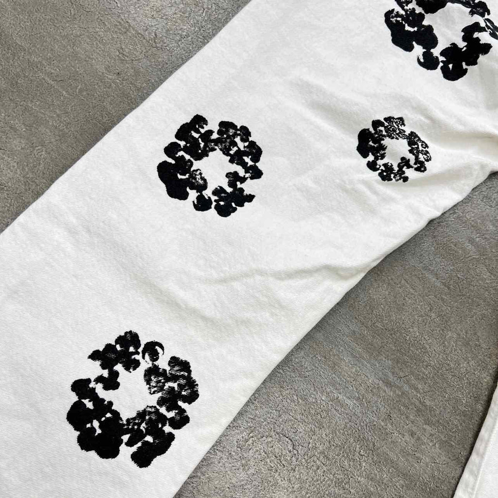 Denim Tears Jeans "COTTON WREATH" White Used Size 40