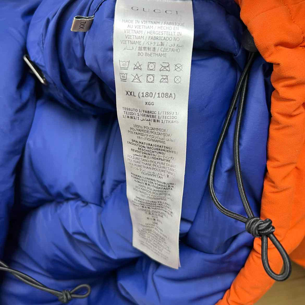 Gucci Nuptse Jacket "TNF GUCCI TECHNO RIPSTOP" Orange Used Size 2XL