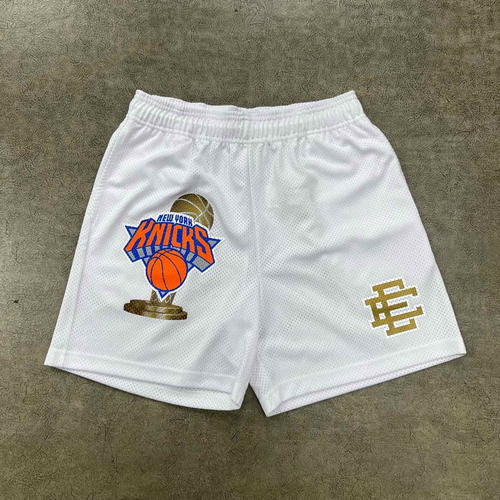 Eric Emanuel Mesh Shorts "KNICKS" White New Size L