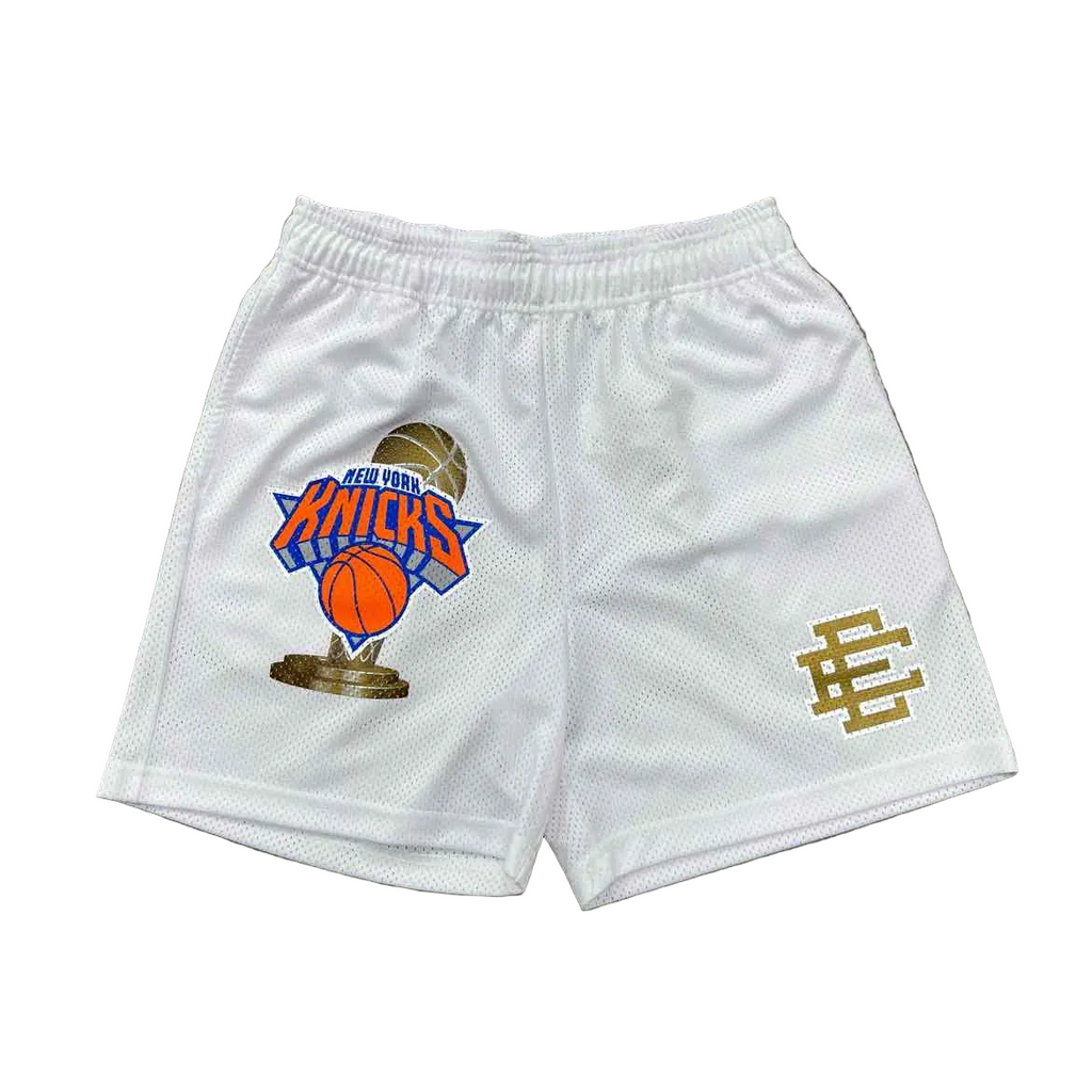 Eric Emanuel Mesh Shorts "KNICKS" White New Size L