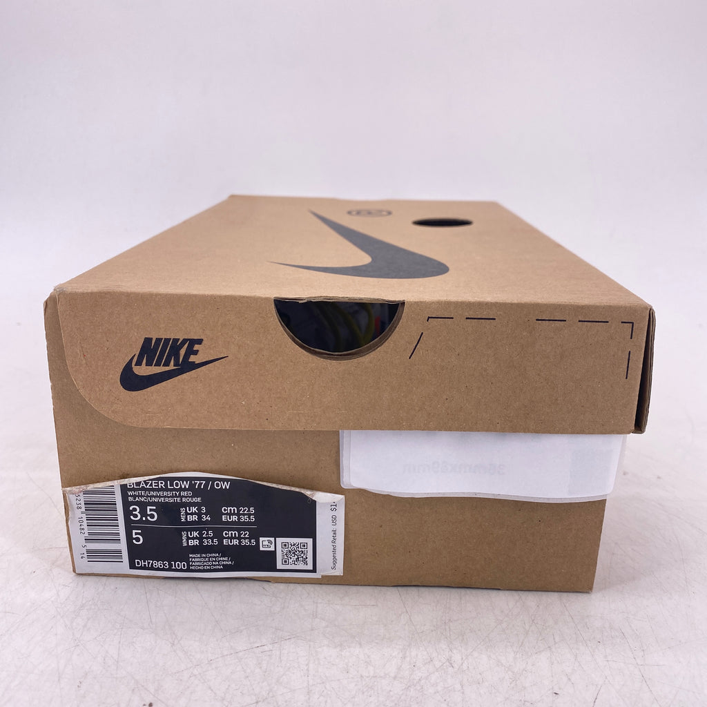 Nike Blazer Low / OW "Ow University Red" 2022 Used Size 3.5