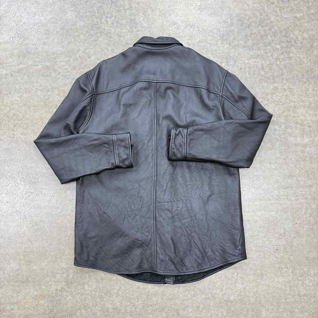 Supreme Button Up "LEATHER" Black Used Size L