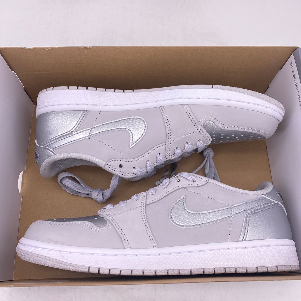 Air Jordan 1 Retro Low "Metallic Silver" 2024 New Size 8