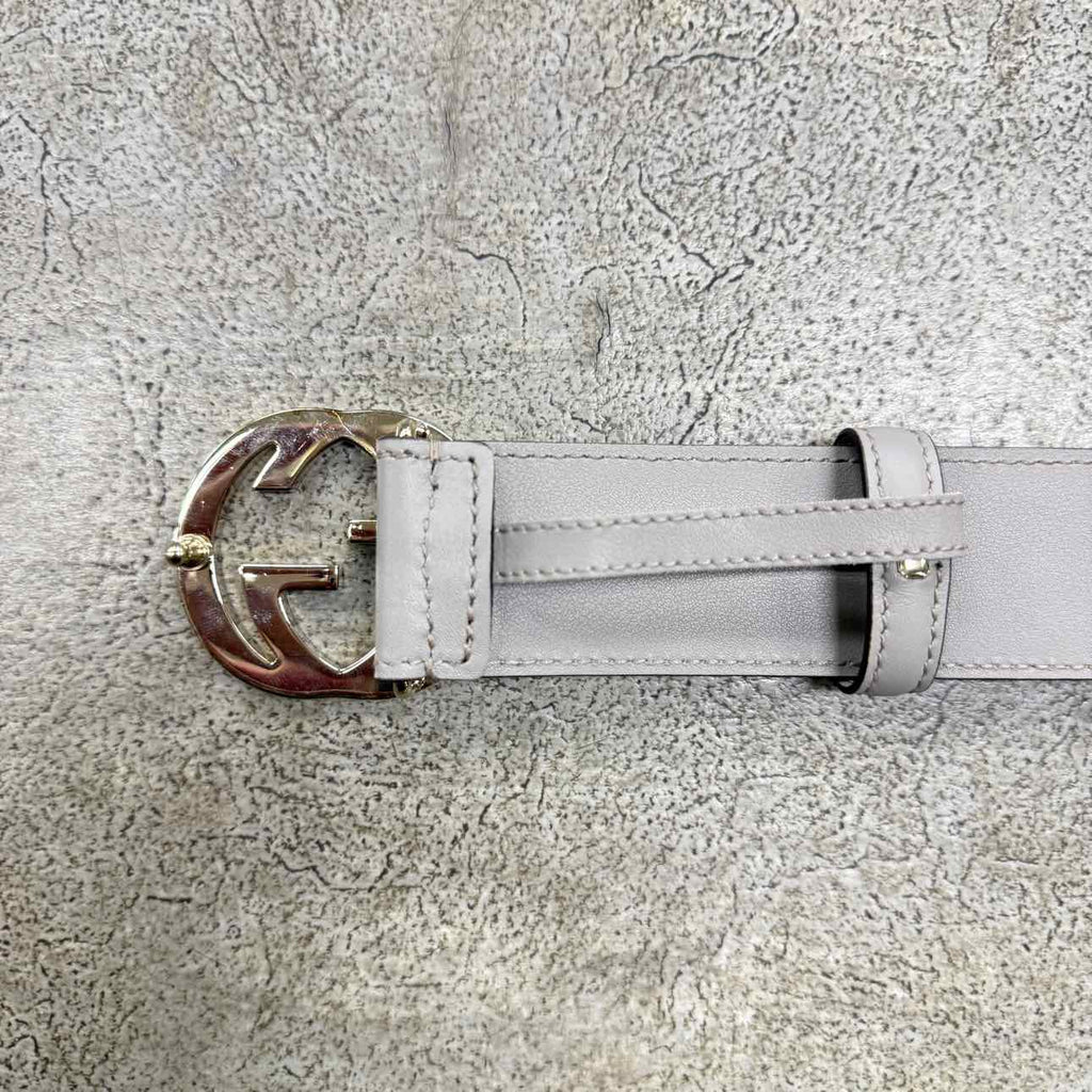 Gucci (W) Belt "SILVER BUCKLE" New Grey Size 34