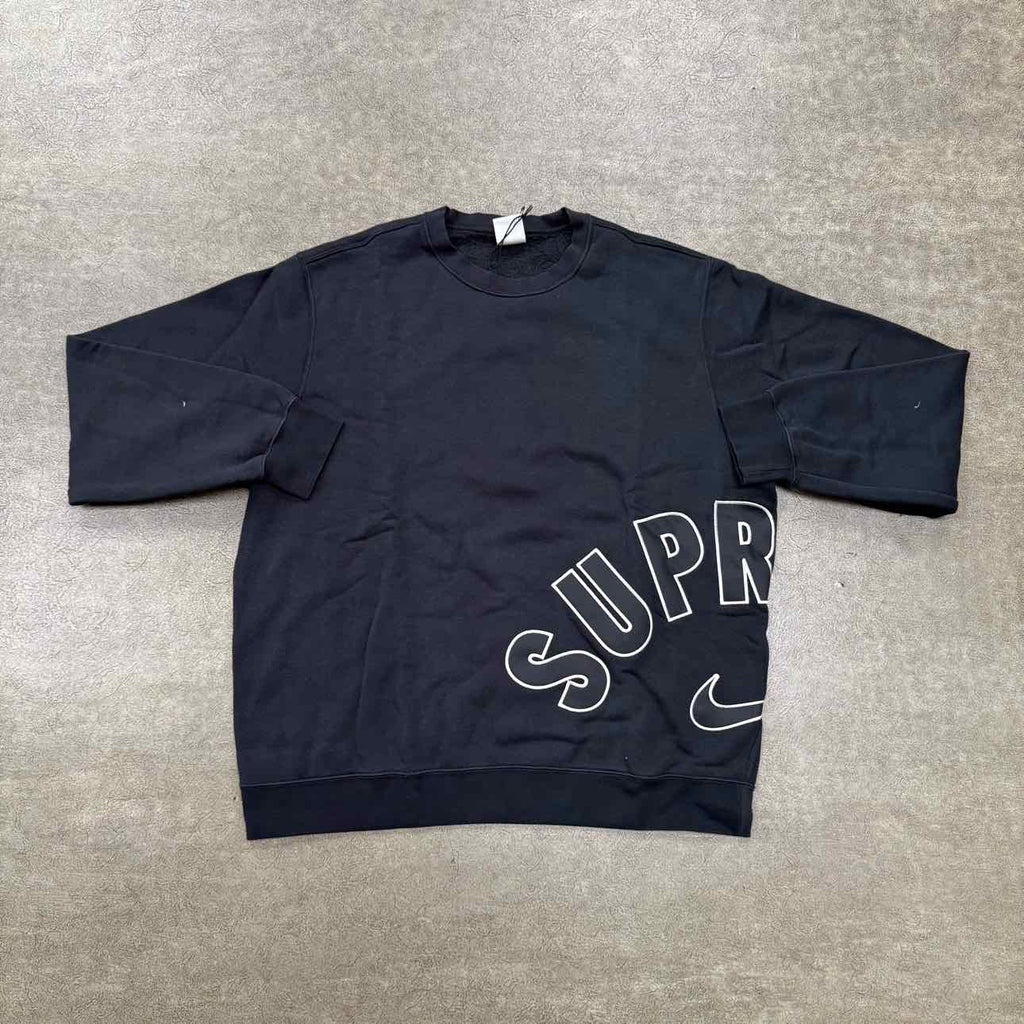 Supreme Crewneck Sweater "SUPREME NIKE ARC" Black New Size L