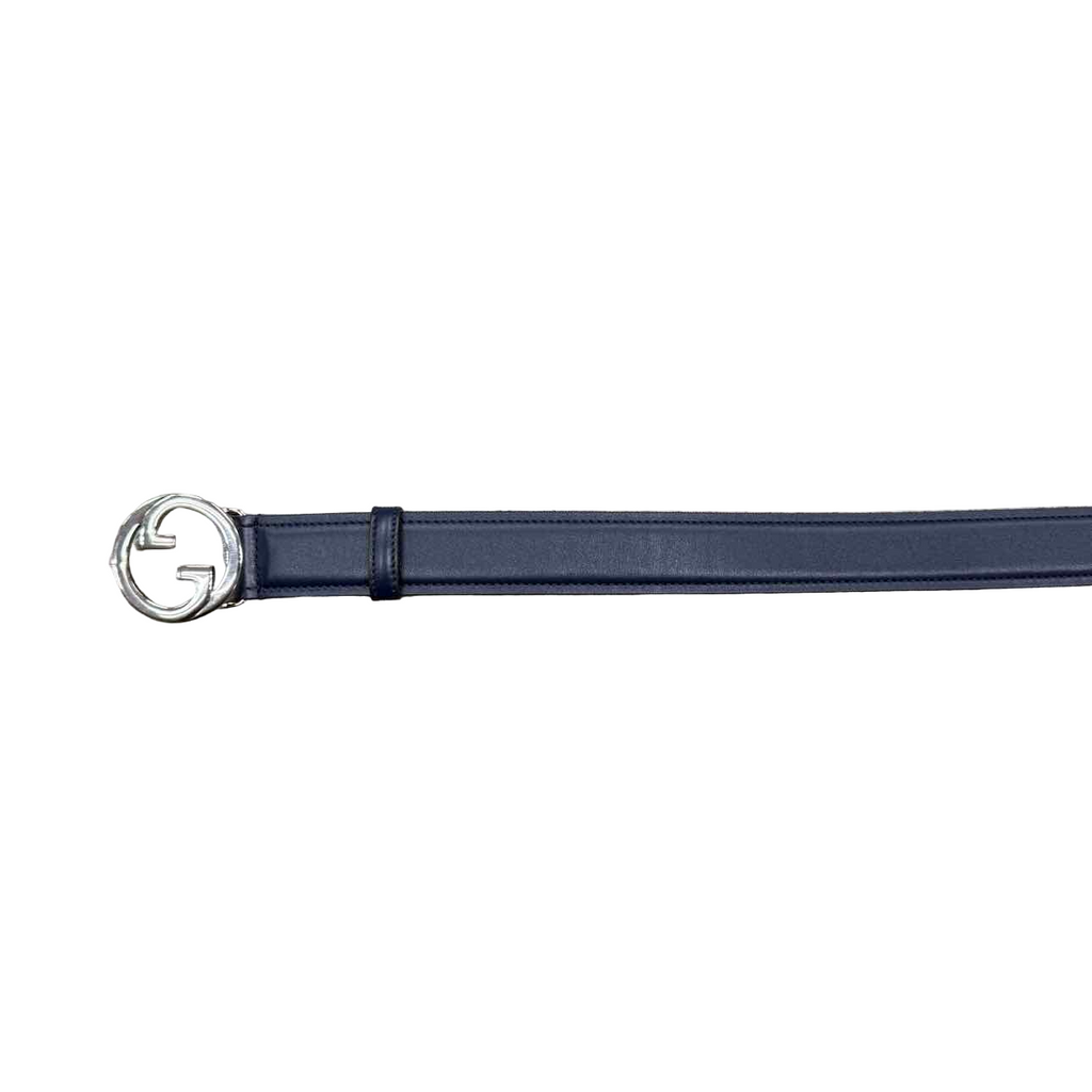 Gucci Belt "SILVER BUCKLE" New Blue Size 48