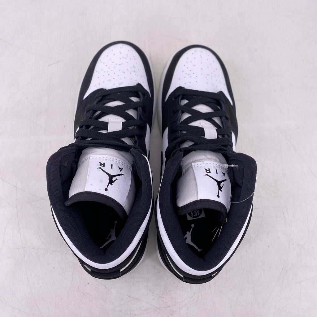 Air Jordan (GS) 1 Mid "White Black Teal" 2019 New Size 5.5Y