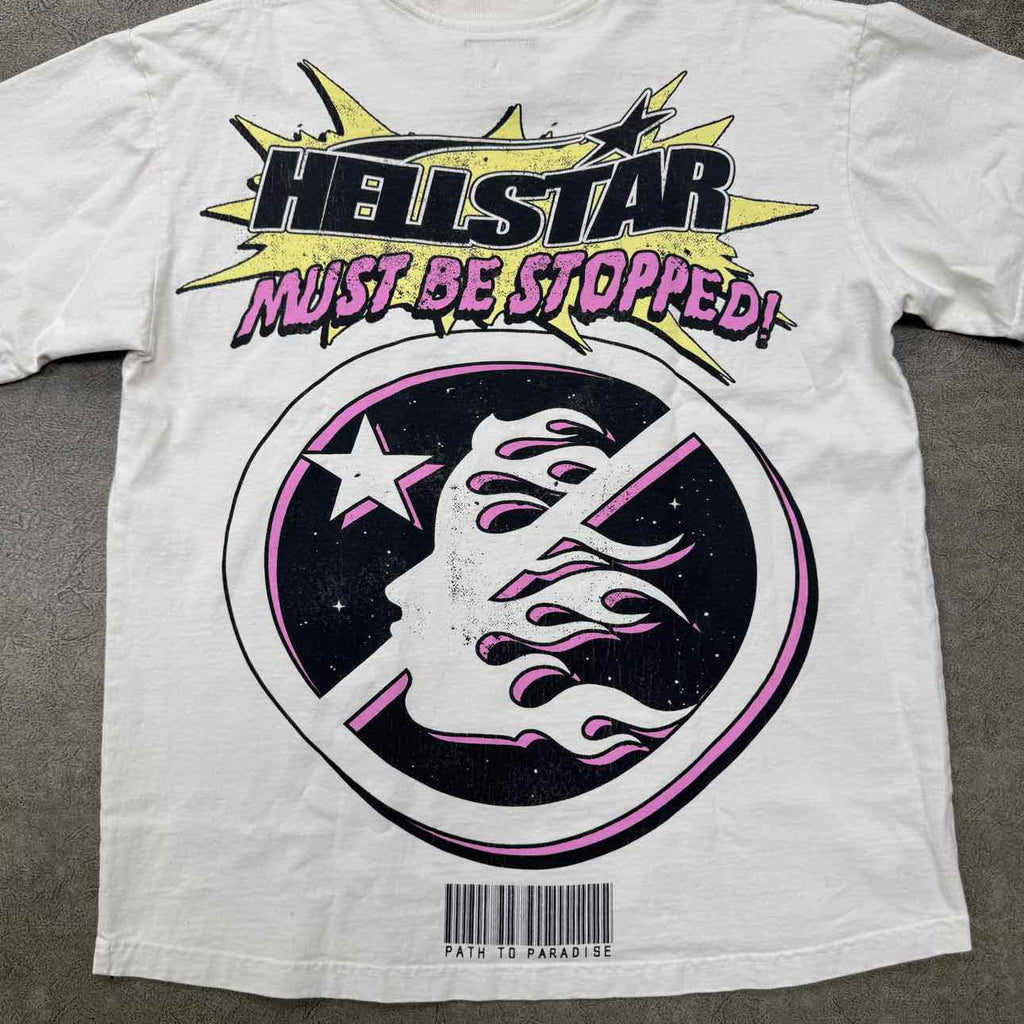 Hellstar T-Shirt "BRAINWASHED" White Used Size L