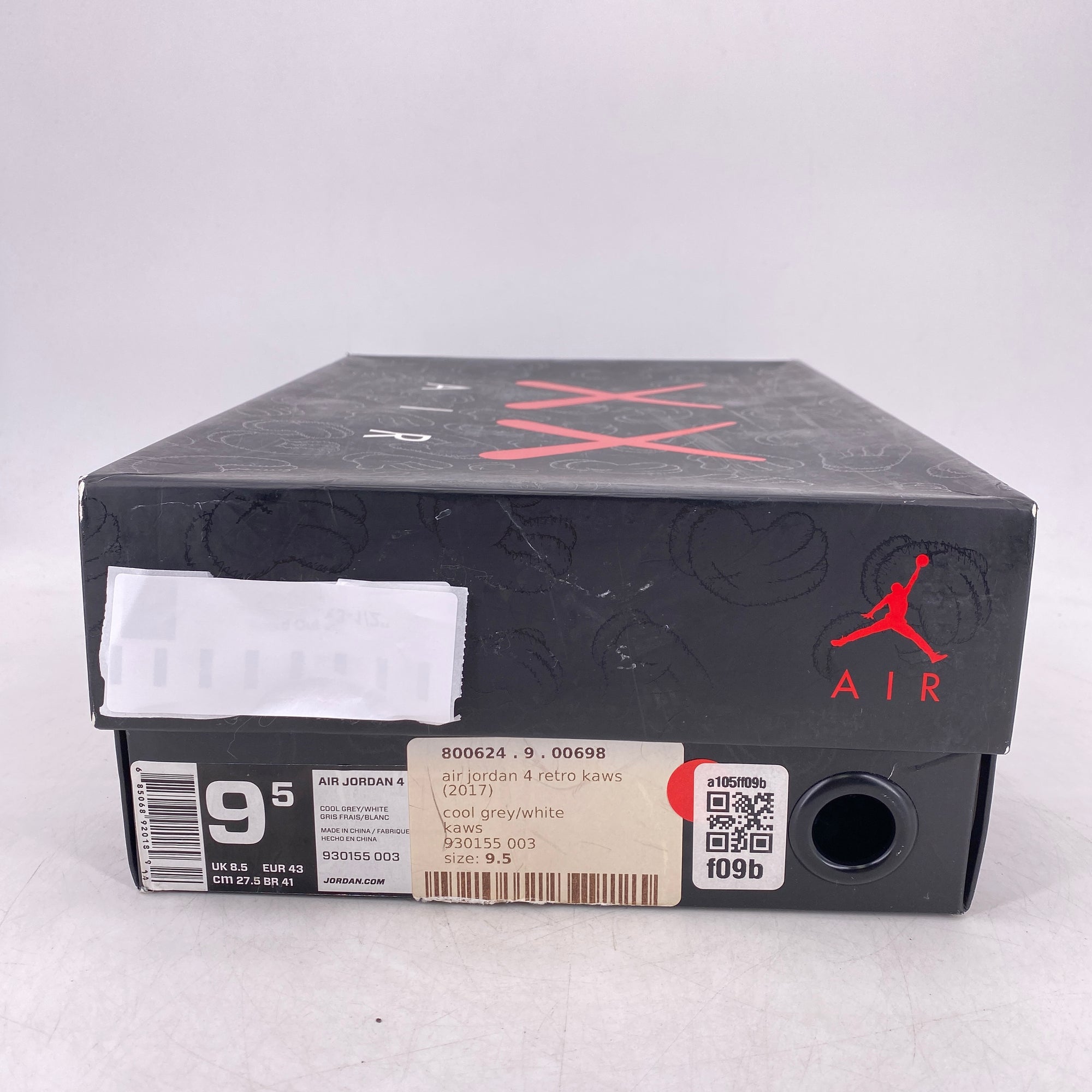 Air Jordan 4 Retro &quot;Kaws Grey&quot; 2017 Used Size 9.5