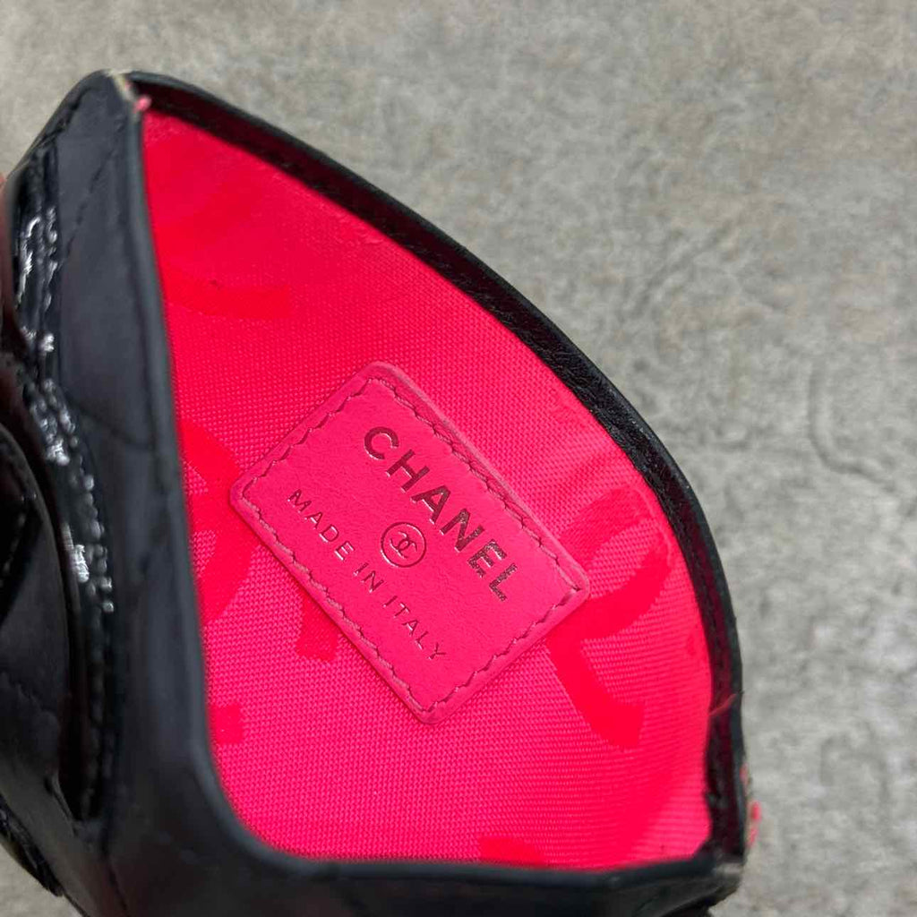 Chanel Card Holder "CAMBON LINE" Used Black Size OS