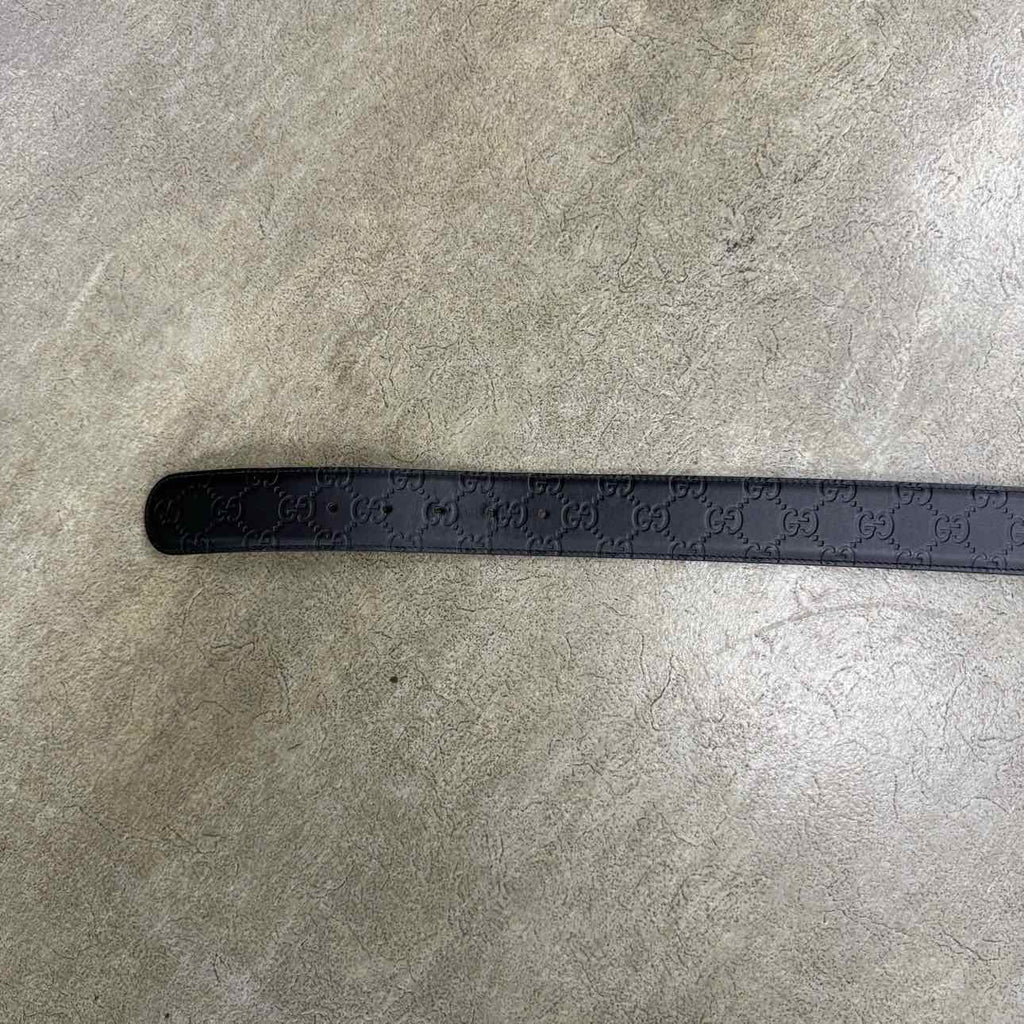 Gucci Belt "SILVER BUCKLE" Used Black Size 36