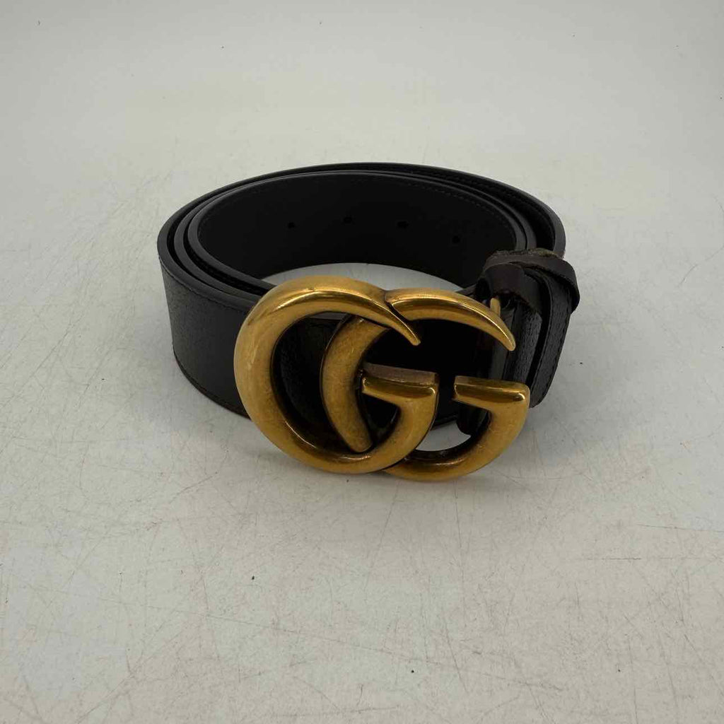 Gucci Belt "GOLD BUCKLE" Used Brown Size 38