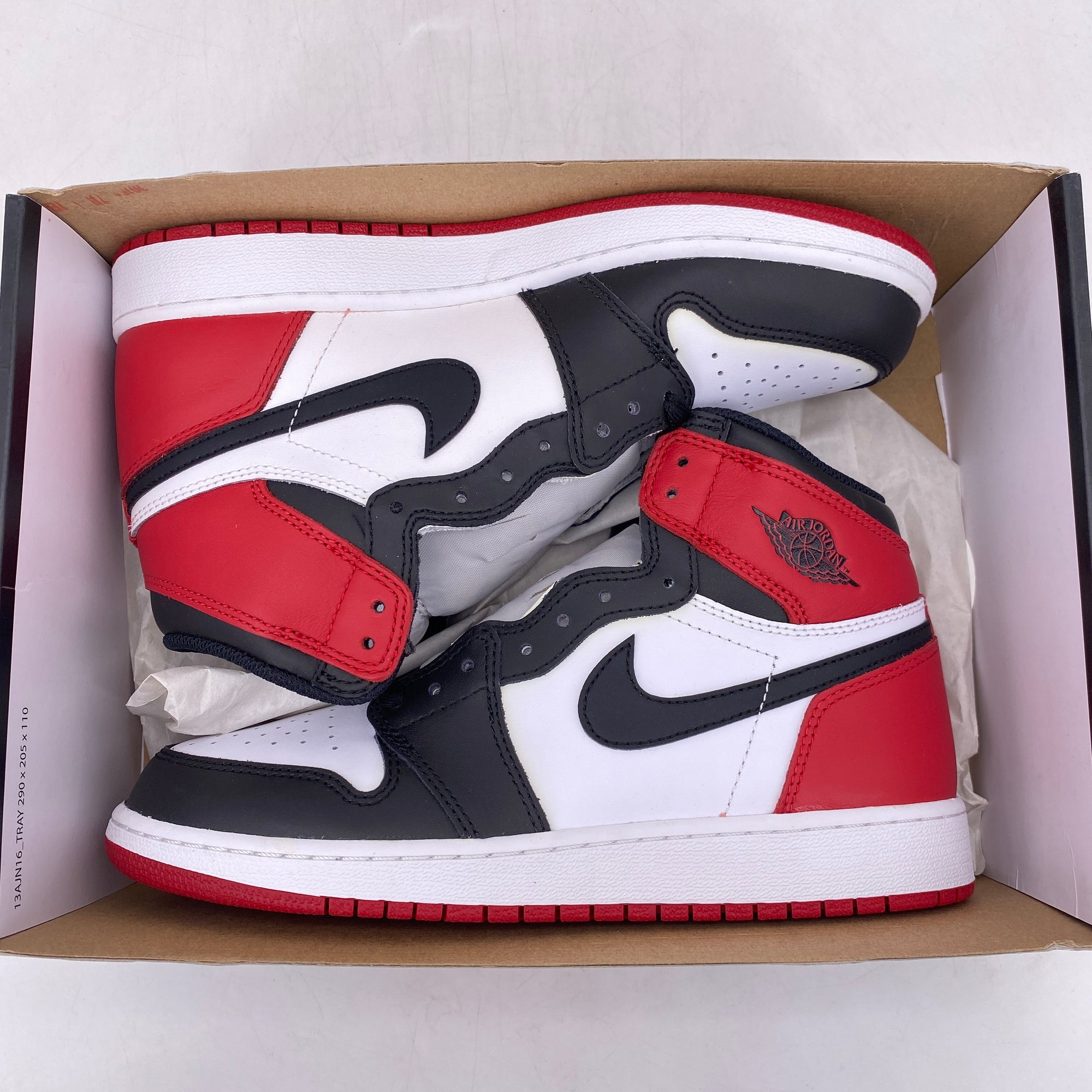 Air Jordan (GS) 1 Retro High OG &quot;Black Toe&quot; 2016 New Size 6.5Y