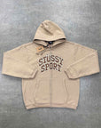 Stussy Zip Up "SPORT LOGO" Tan New Size 2XL