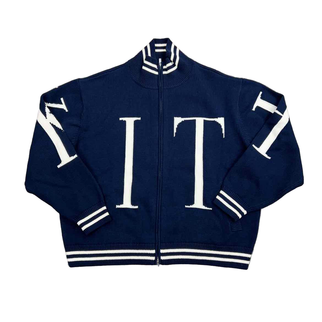 Kith Zip Up "BIG LETTER NY" Navy New Size 2XL