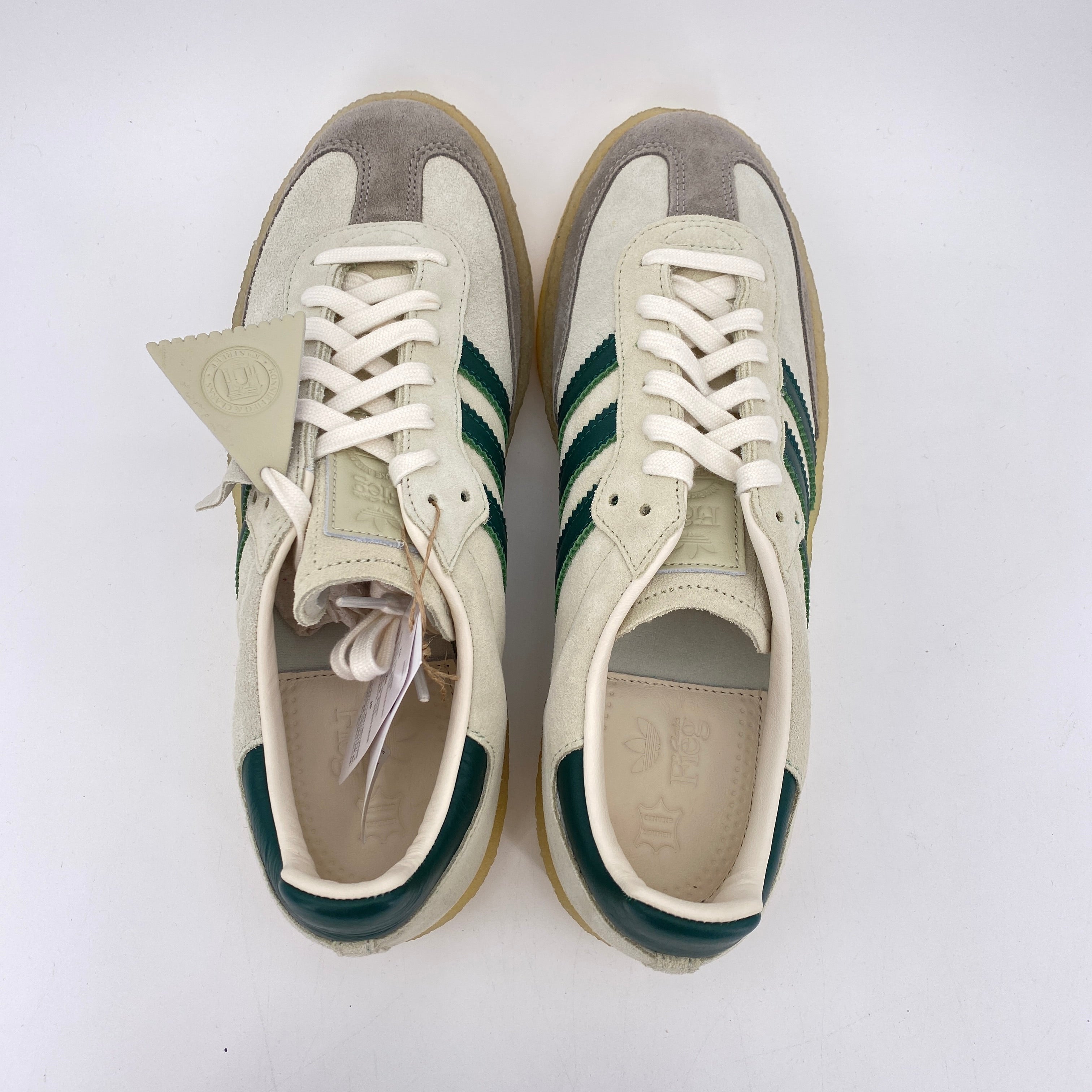 Adidas Clarks Samba &quot;Ronnie Fieg White Green&quot; 2023 New Size 10.5