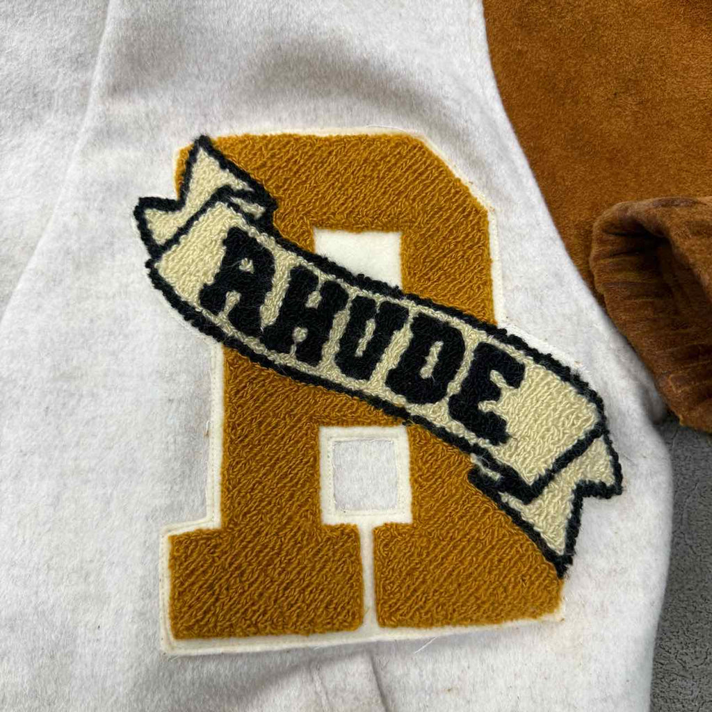 Rhude Varsity Jacket "CARDIGAN" Beige Used Size S