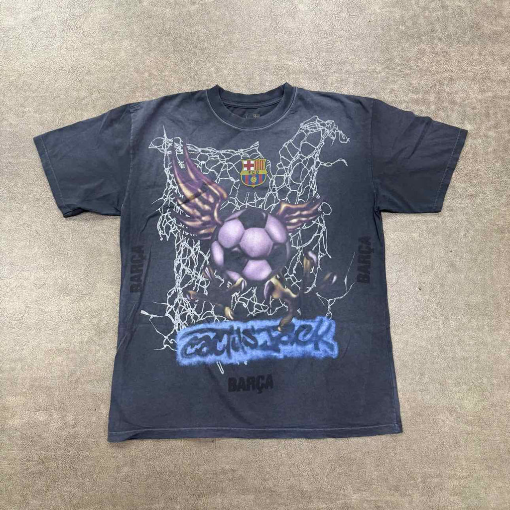 Travis Scott T-Shirt "FC BARCELONA" Grey New Size L