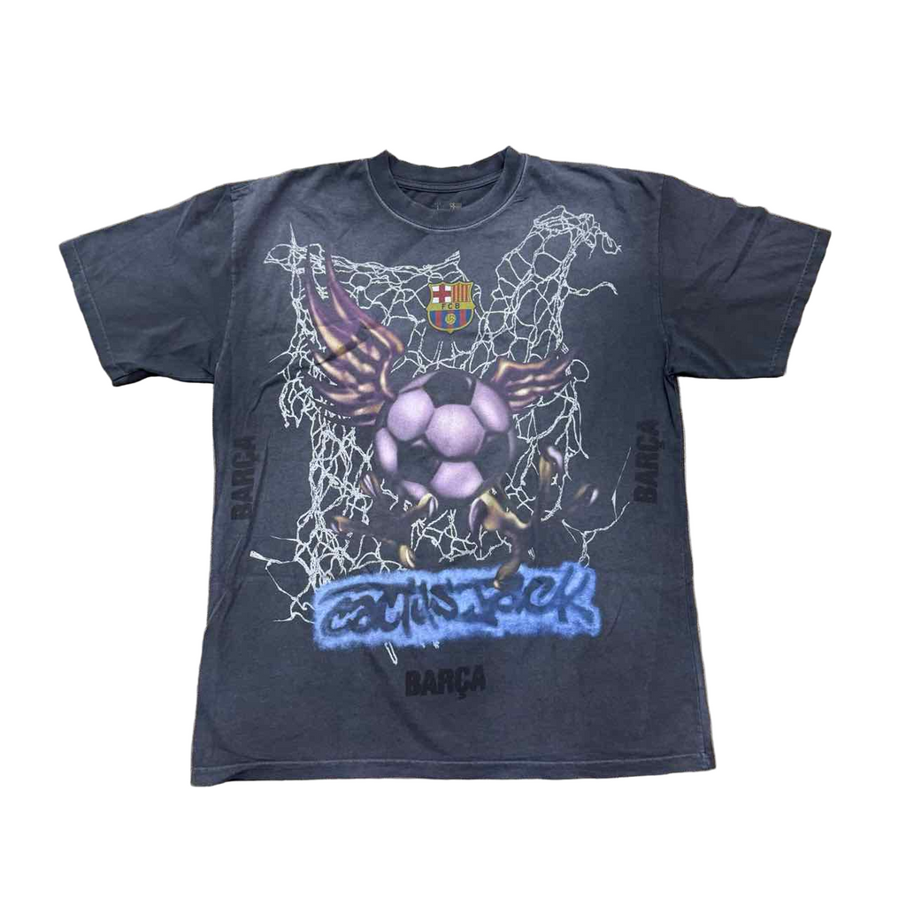 Travis Scott T-Shirt "FC BARCELONA" Grey New Size L