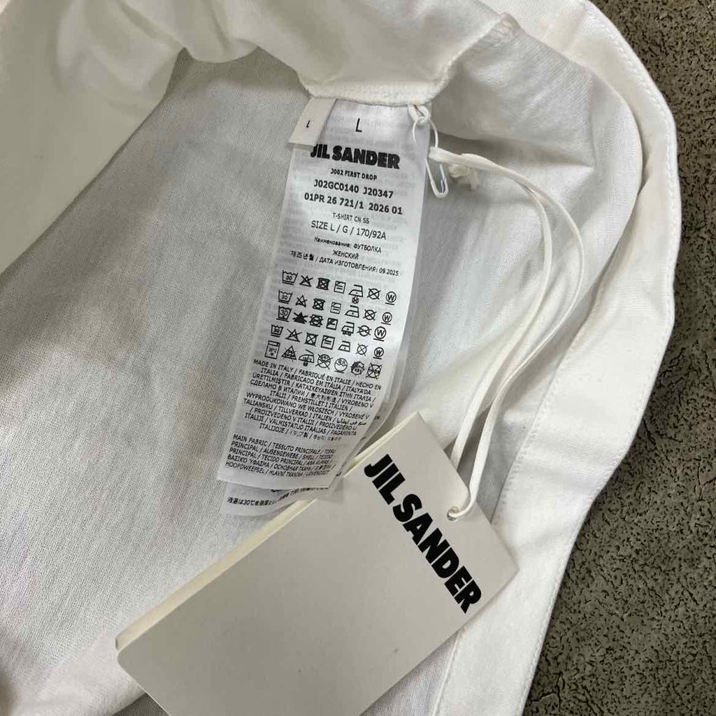 Jil Sander T-Shirt "LOGO" Cream New Size L