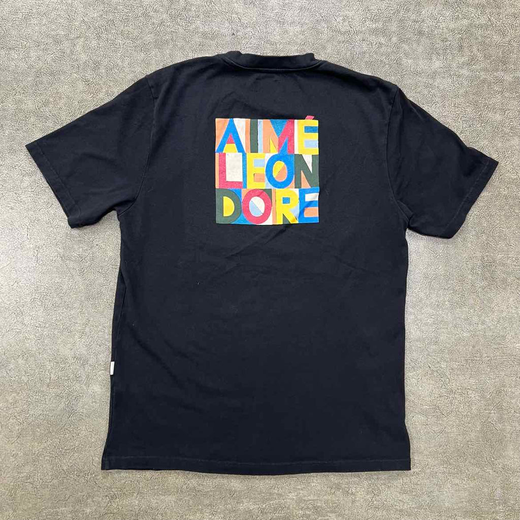 Aime Leon Dore T-Shirt "STACKED" Black Used Size L