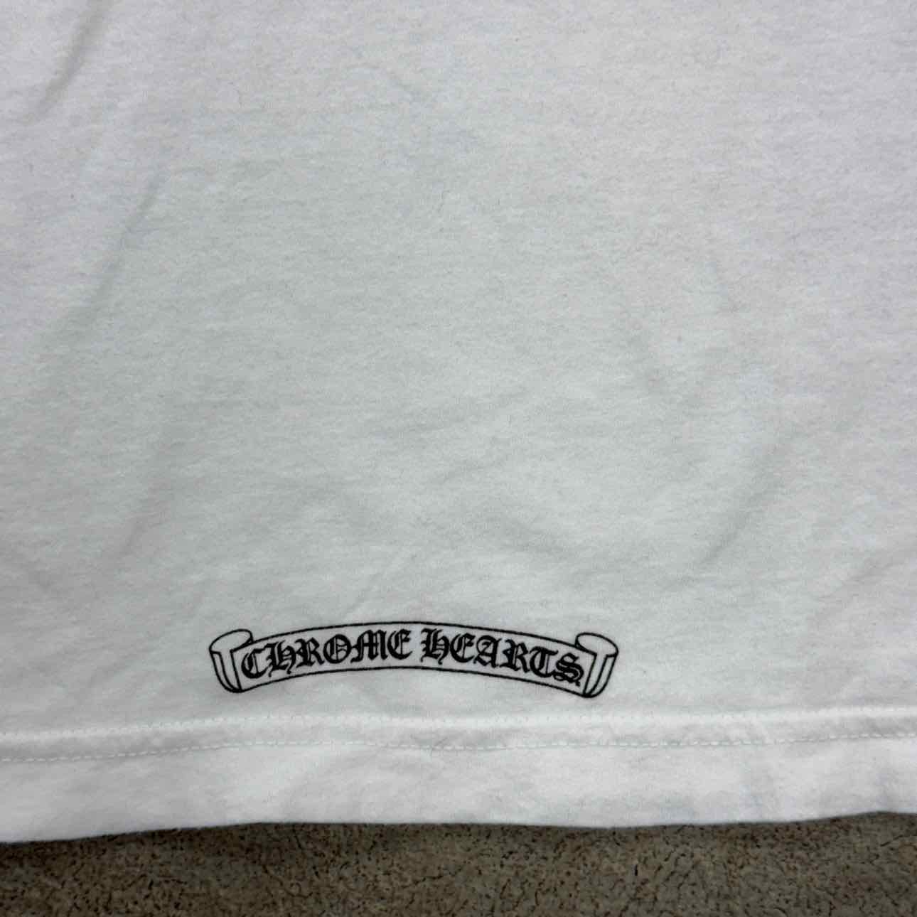 Chrome Hearts T-Shirt &quot;HOLLYWOOD&quot; White Used Size XL