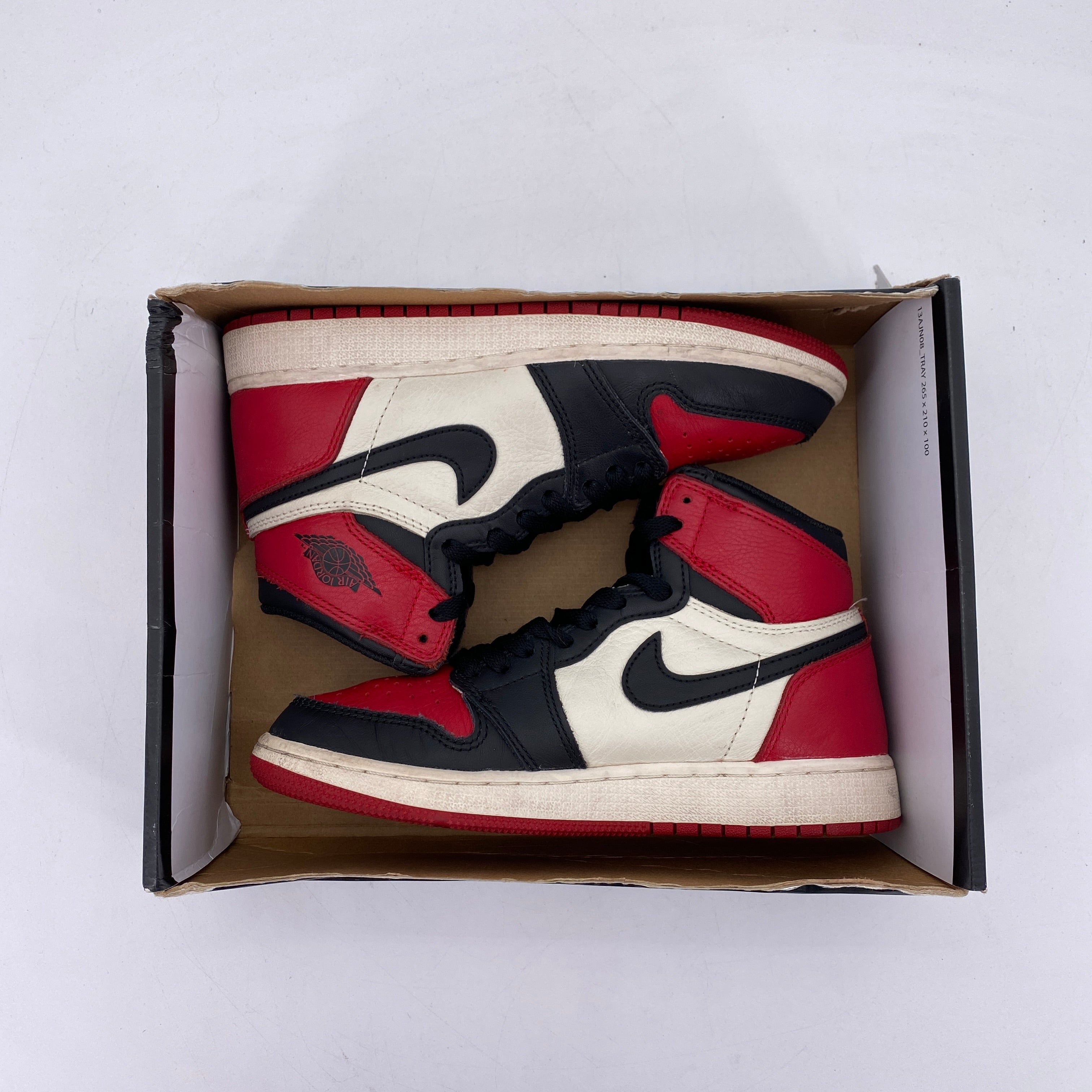 Air Jordan (GS) 1 Retro High OG &quot;Bred Toe&quot; 2018 Used Size 4Y