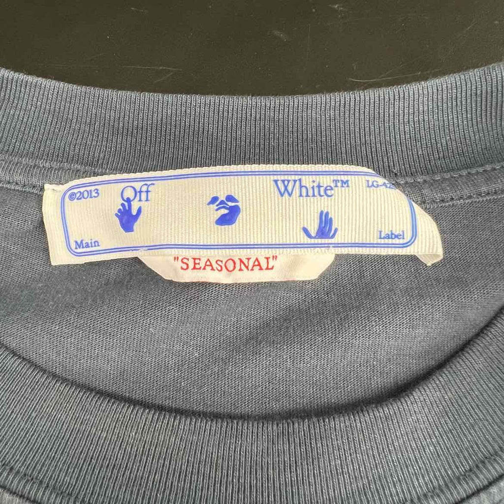 OFF-WHITE T-Shirt "ARROW" Blue Used Size 2XL