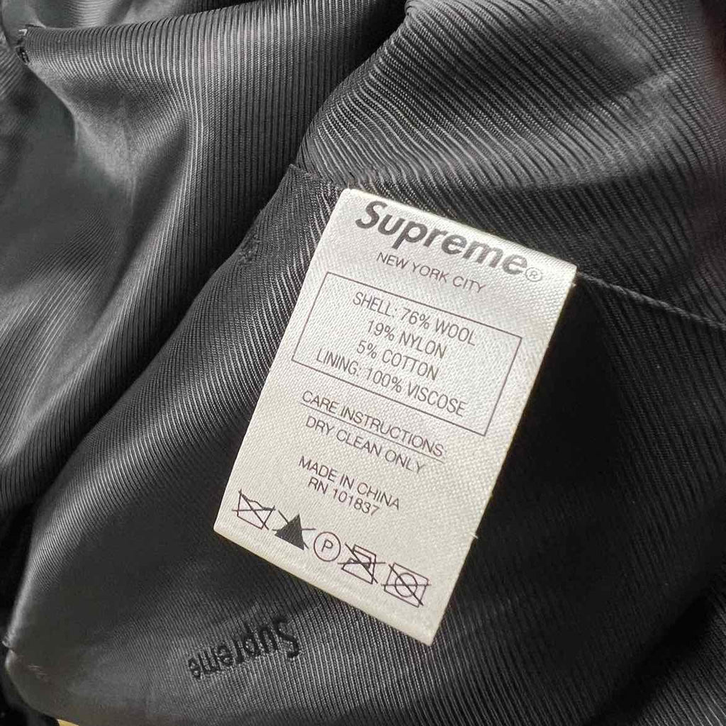 Supreme Trench Coat "WINDOWPANE" Black Used Size XL