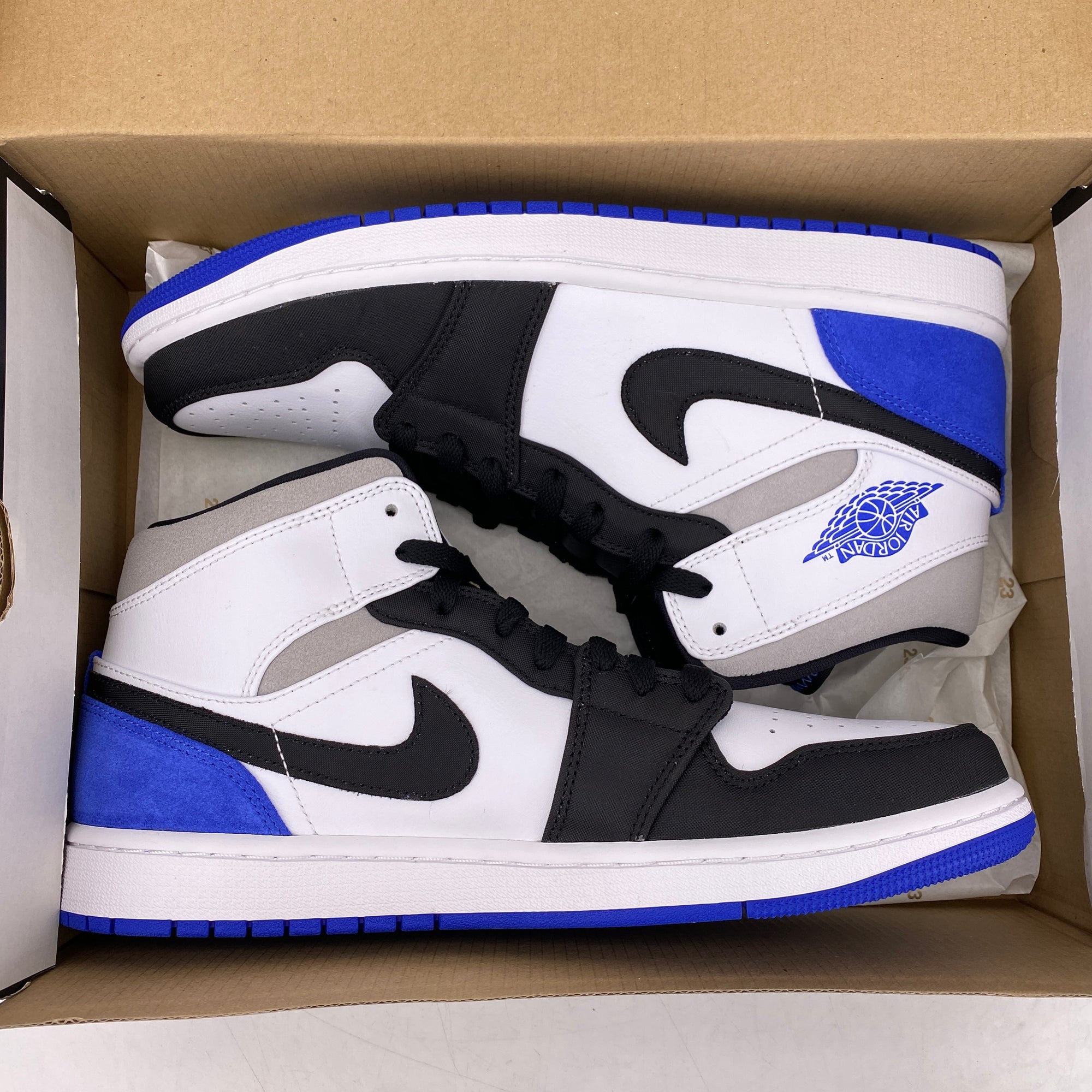 Air Jordan 1 Mid &quot;Royal Black Toe&quot; 2020 New Size 10.5