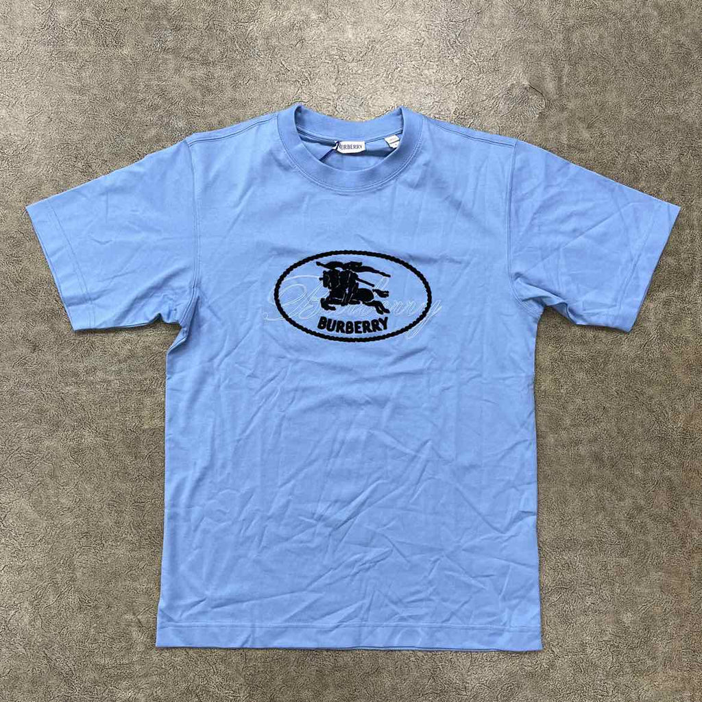 Burberry T-Shirt "KNIGHT STAMP" Baby Blue New Size S