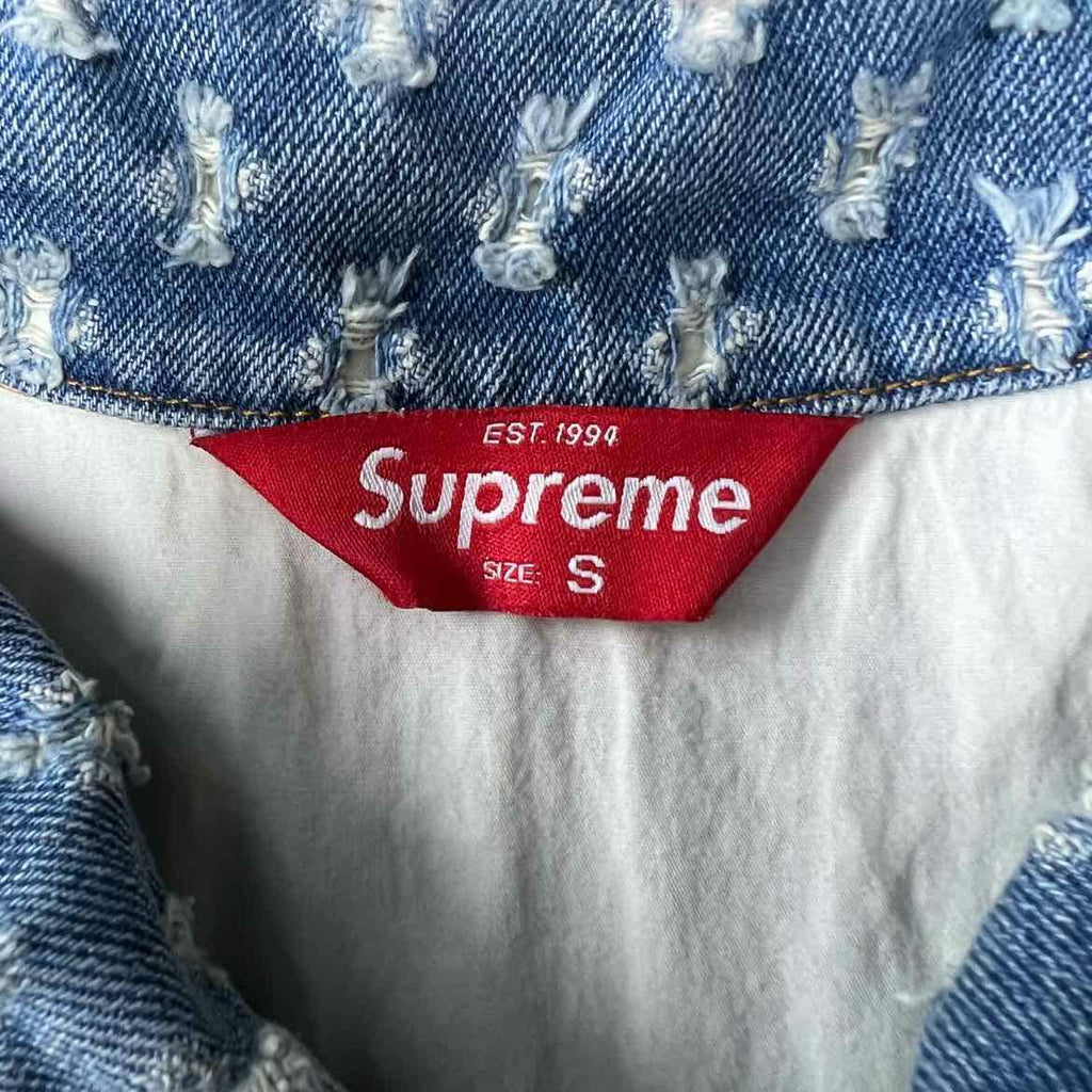 Supreme Trucker Jacket "HOLE PUNCH" Blue Used Size S