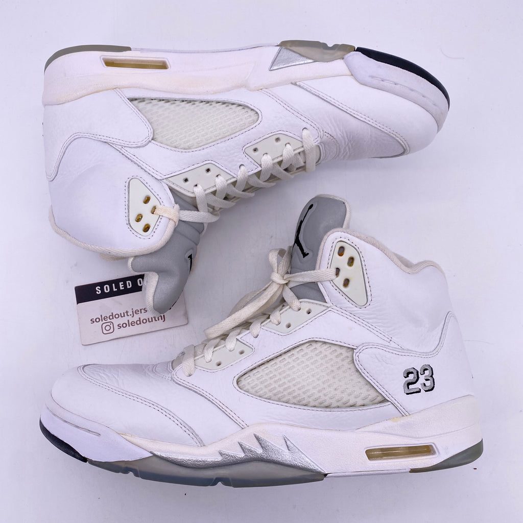 Air Jordan 5 Retro "Metallic White" 2015 Used Size 12.5