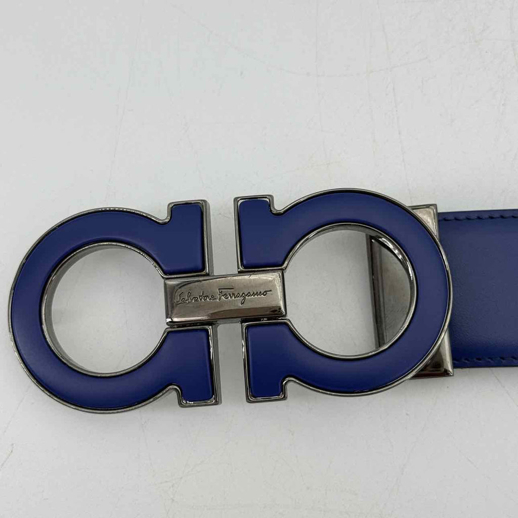 Salvatore Ferragamo Belt "REVERSIBLE" Used Blue Size 90CM