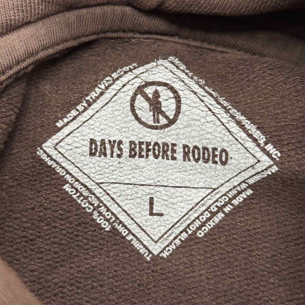 Travis Scott Hoodie &quot;SP5DER DAYS BEFORE RODEO&quot; Brown New Size L