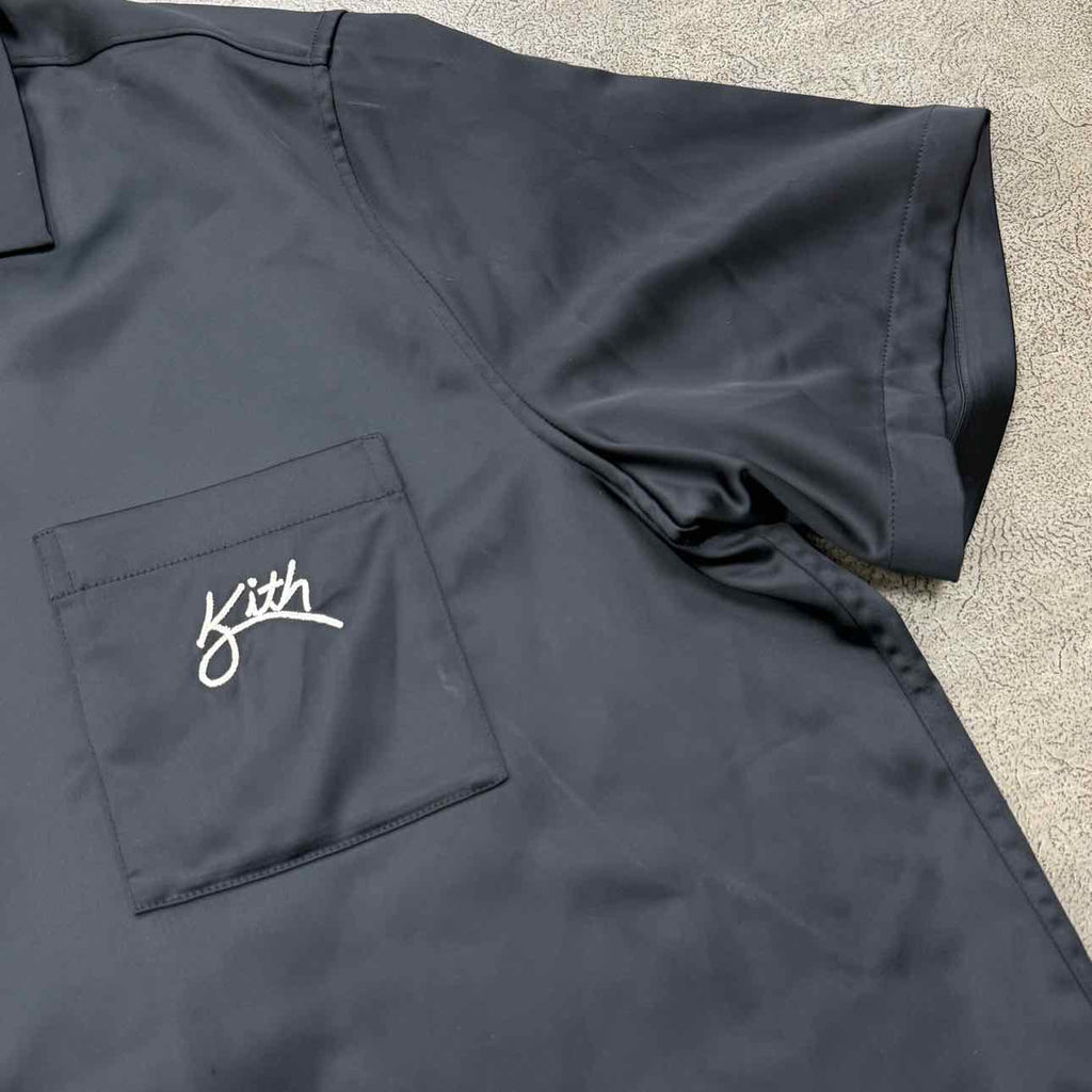 Kith Button Up "SATIN" Black Used Size XL