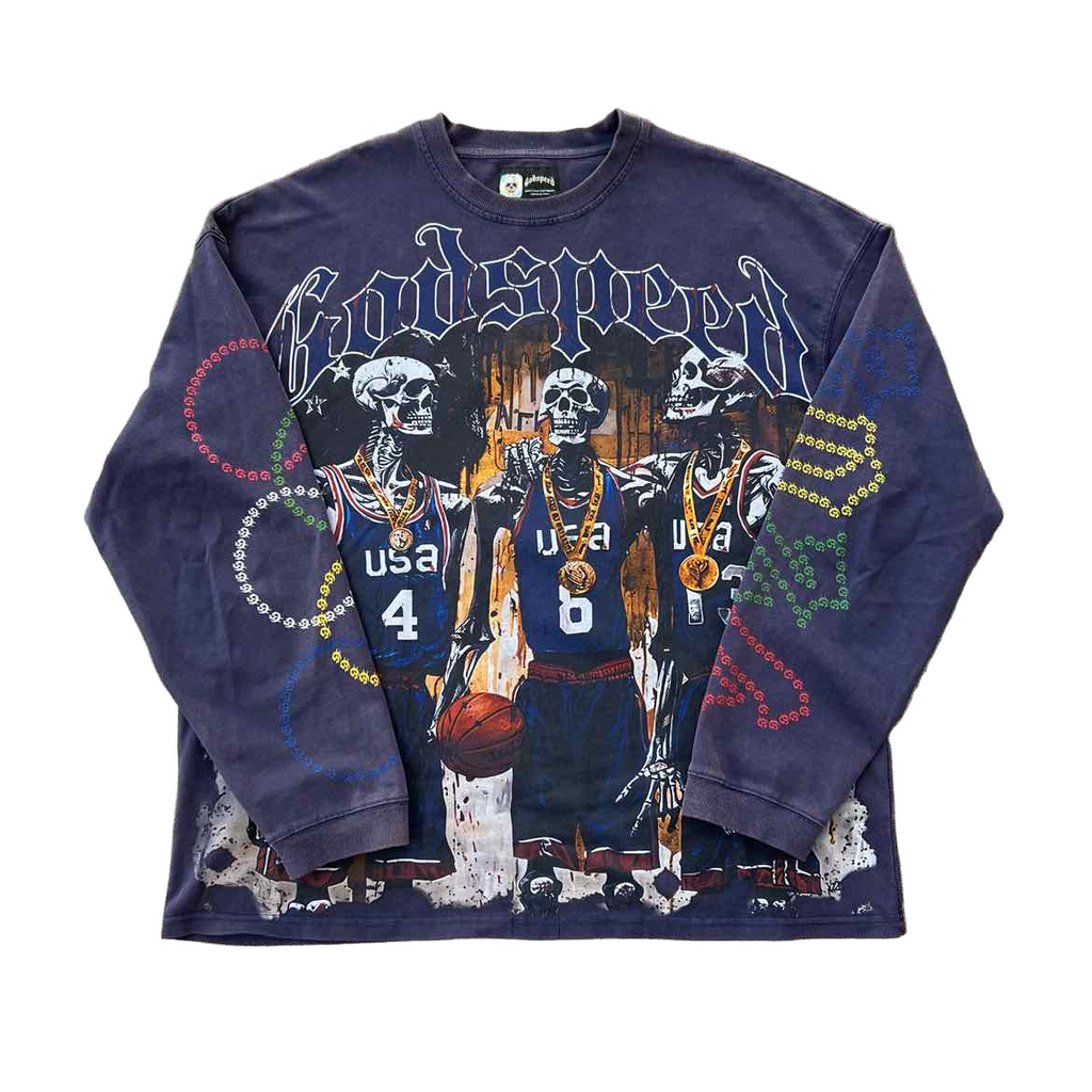 Godspeed Long Sleeve "OUT OF MANY ONE" Navy Used Size XL