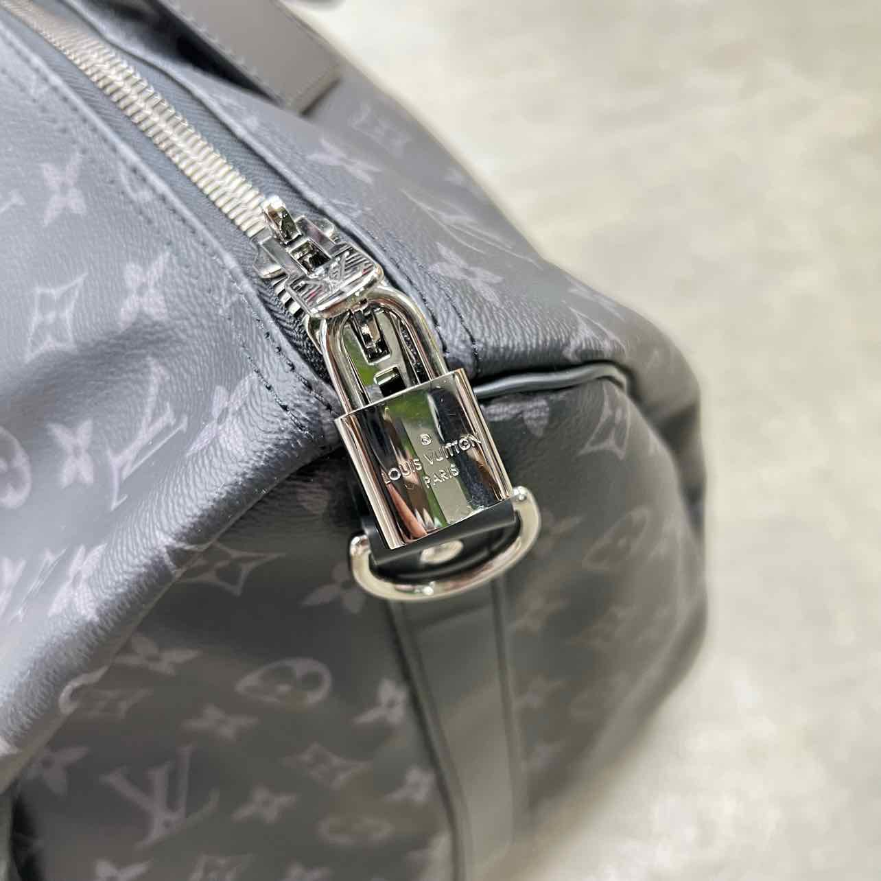 Louis Vuitton Duffle Bag &quot;KEEPALL 55&quot; Used Black Size 55