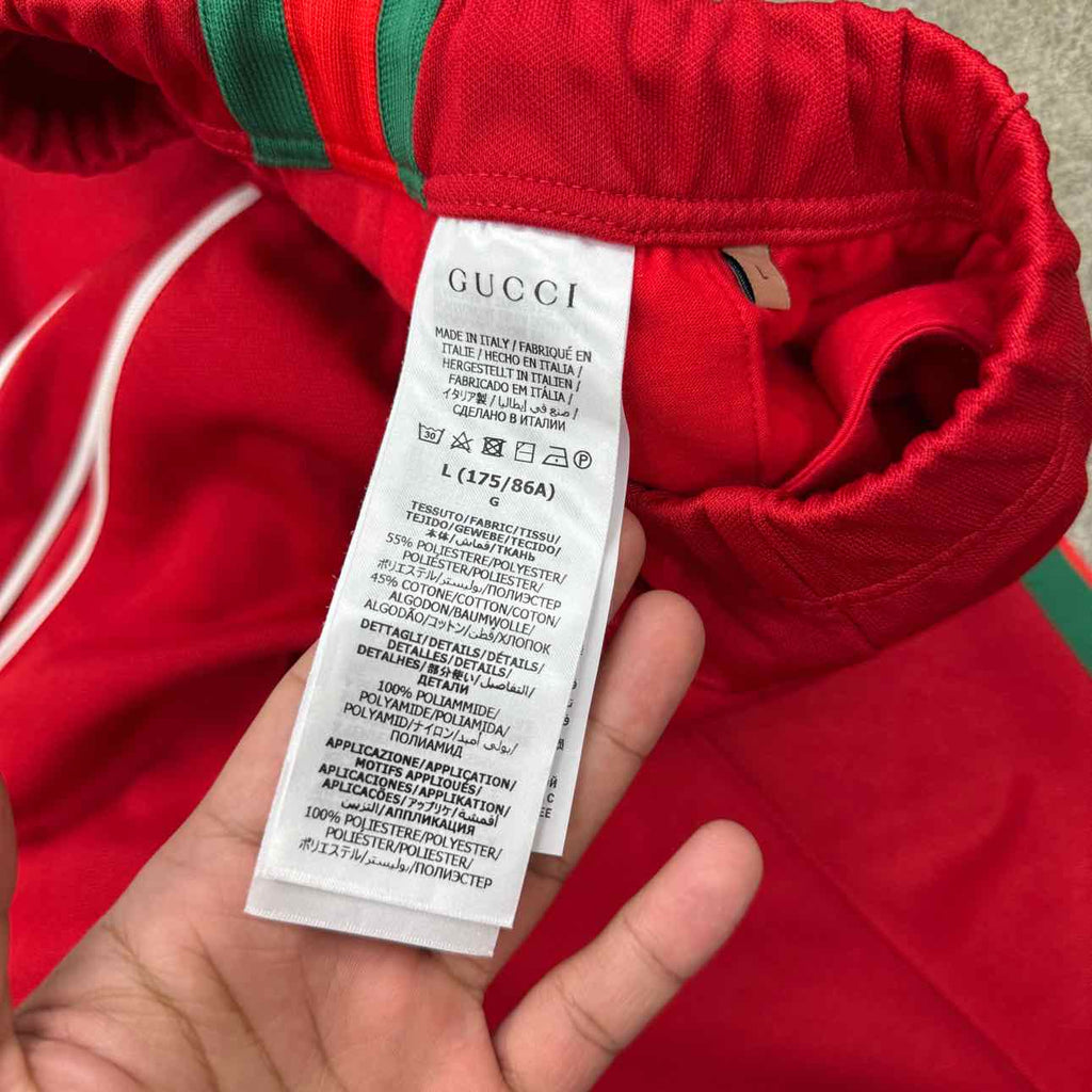 Gucci Track Pants "ADIDAS" Red Used Size L