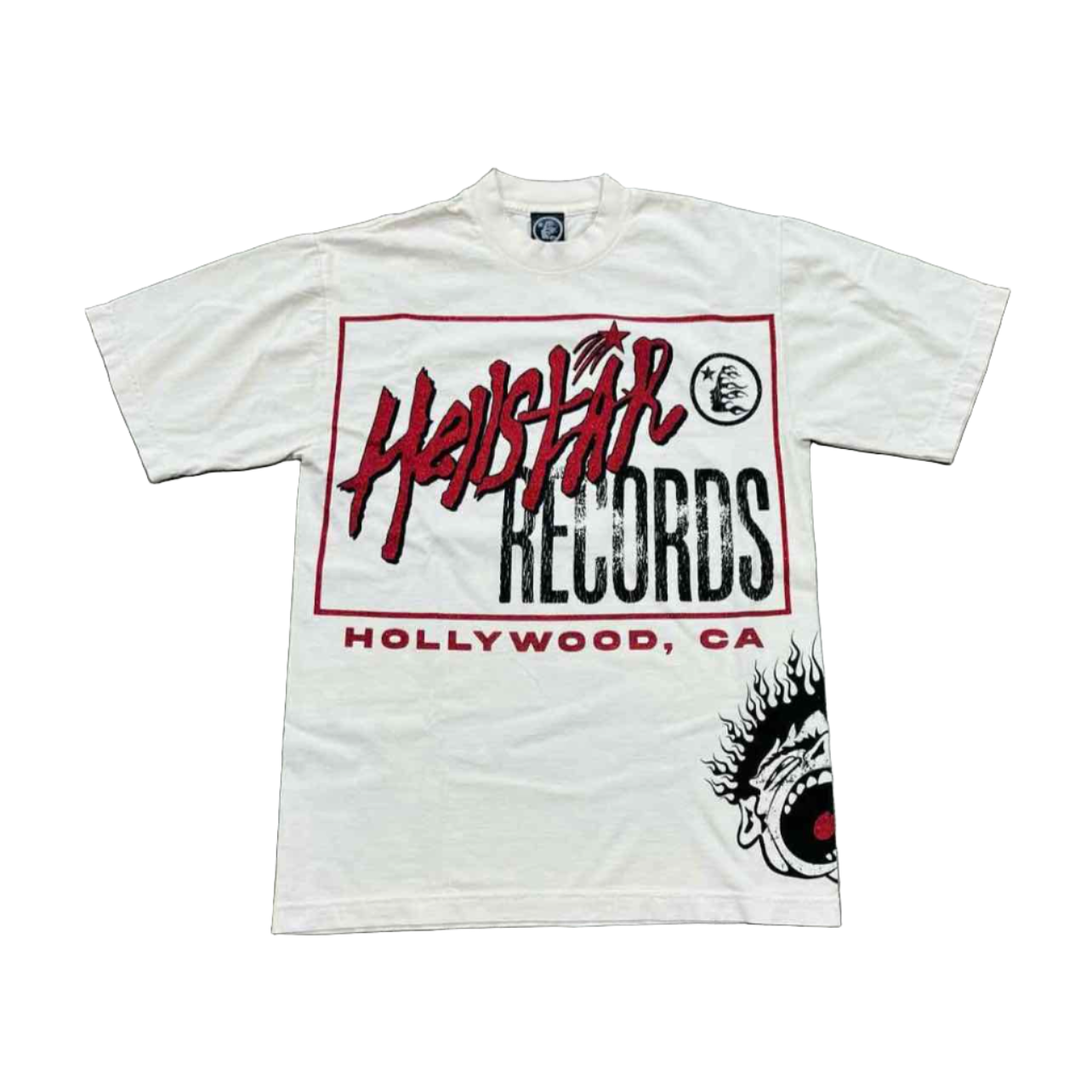 Hellstar T-Shirt &quot;RECORDS&quot; Cream New Size S
