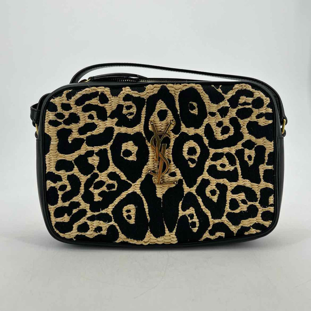 YSL Crossbody "LOU LEOPARD HEART" Used Beige Size OS