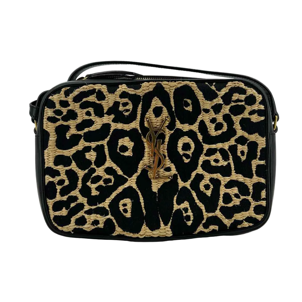 YSL Crossbody "LOU LEOPARD HEART" Used Beige Size OS