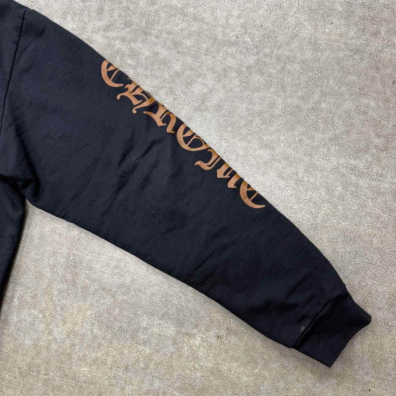 Chrome Hearts Hoodie &quot;VERTICAL LOGO&quot; Brown Used Size XL