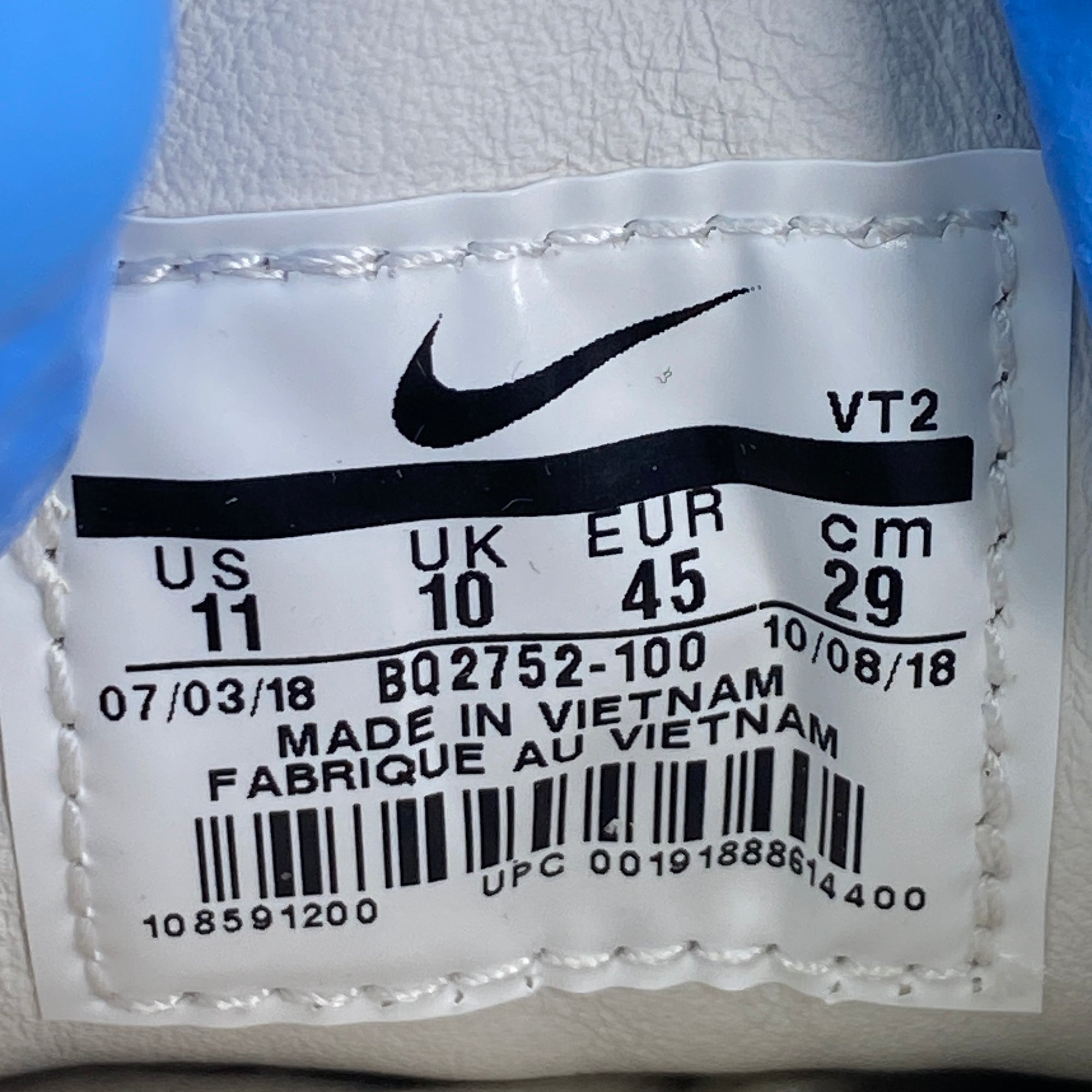 Nike Air Skylon II / FOG &quot;White&quot; 2018 New Size 11