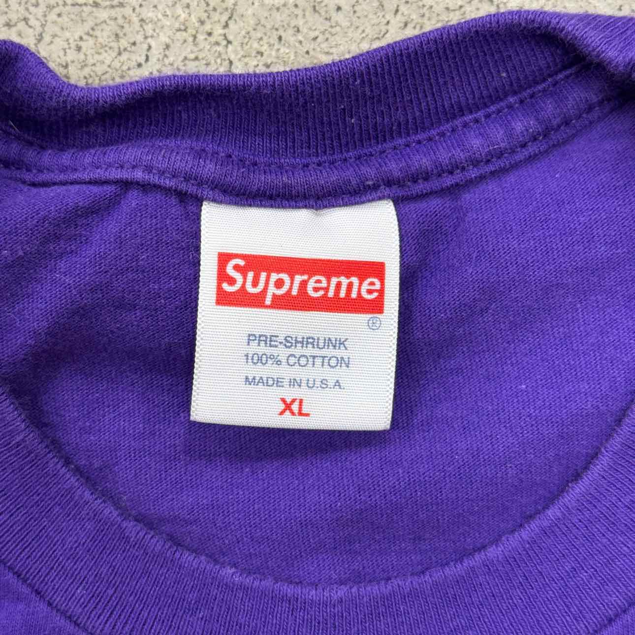 Supreme T-Shirt &quot;RALPH STEADMAN BOX LOGO&quot; Purple Used Size XL