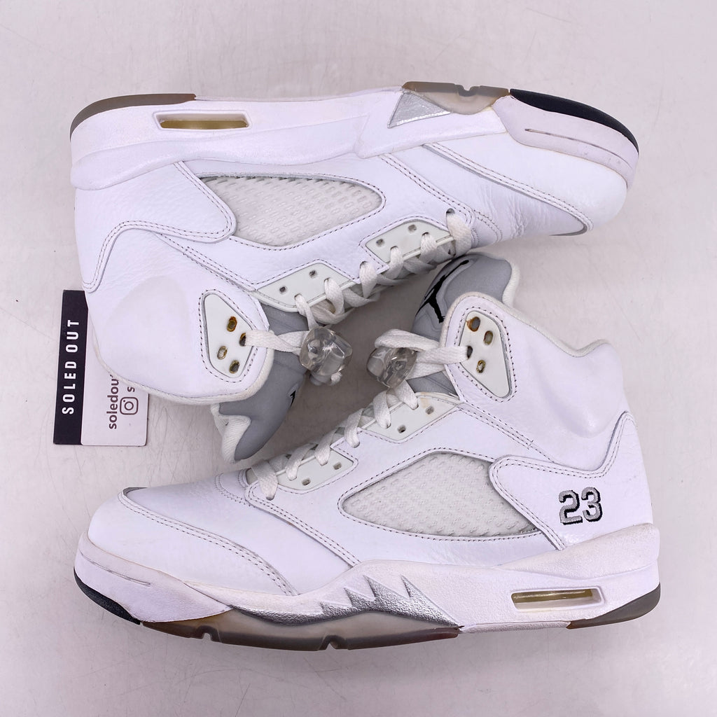 Air Jordan 5 Retro "Metallic White" 2015 Used Size 9